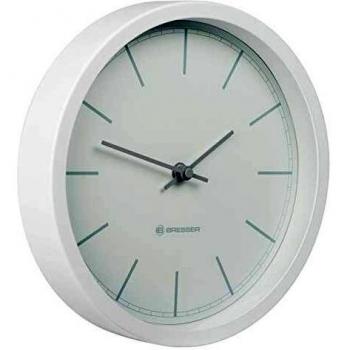Bresser Funk-Wanduhr MYTIME Reloj de Pared RADIOCONTROLADO, Metal, Acero/Blanco, 25 x 4.6 x 25 cm