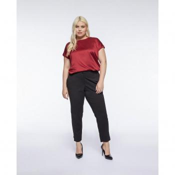 Pantalón pitillo de crepé elástico liso para mujer