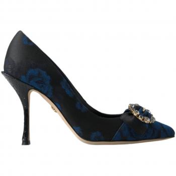 Dolce & Gabbana Blue Floral Ayers Crystal Pumps Shoes - EU36/US5.5