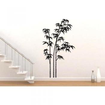 Gigante bambú – Vinilo adhesivo decorativo para pared, negro, Small: 45cm x 80cm / 18 x 32