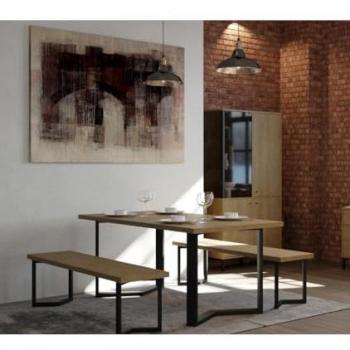 Mesa Industrial Abby - Roble Hamilton / Negro Mate
