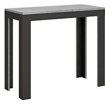 Consola Extensible 90x40/196 cm Línea Small Evolution Estructura de Cemento Antracita