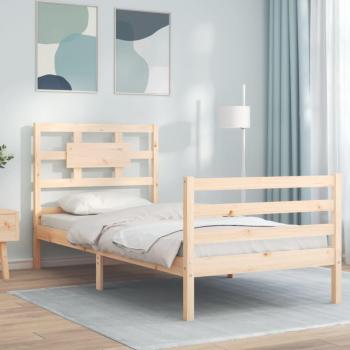 Cama de madera maciza con cabecero