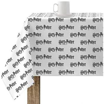 Mantel Antimanchas Harry Potter Basic 4 White - Mantel Resinado (Tacto Plastificado) de 100x140 cm, No traspasan líquidos, Fabricado en España, Elegante y funcional para mesa rectangular o cocina