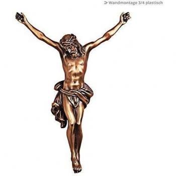 serafinum Figura de bronce de Jesús en la Cruz - Jesús vittima/marrón