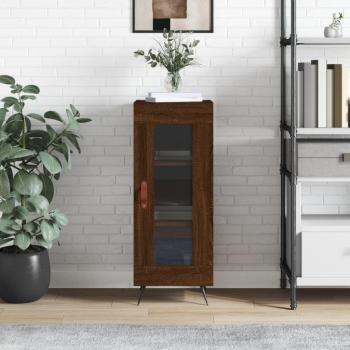 Aparador de madera multicapa de Roble Marrón 34,5x34x90 cm
