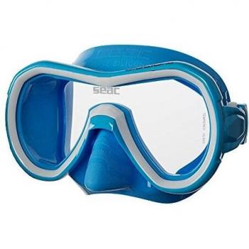 Máscara suave junior Elba de Seac diseñada para la práctica de la natación y el esnórquel, y fabricada en silicona a partir de 5 colores diferentes con monolente