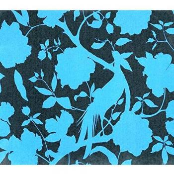 Equipo DRT 17933 Papel pintado, con diseño floral, Azul