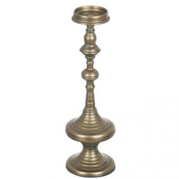 Portavelas Elegante de Hierro Dorado 14x14x45,5 cm - Decoración Vintage