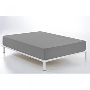 Sábana Bajera Ajustable Plomo 90 x 190/200 cm - 50% Algodón / 50% Poliéster - 144 Hilos