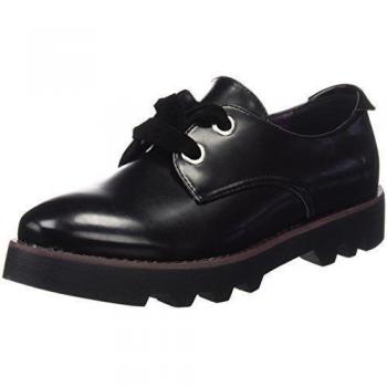 Mariamare Basic Calzado Señora, Zapatos de Cordones Oxford Mujer, Negro
