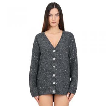 PINKO Women's Grey Lace Closure Cardigan Size S
