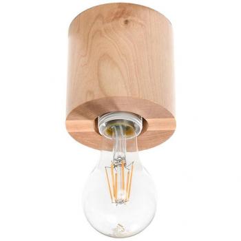 Lámpara de Techo Salgado en Madera, E27, 1 Bombilla, LEDBOX, Downlight, Iluminación Interior LED, Aplique de Techo de Madera Natural, Diámetro 10cm