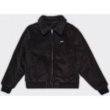 Reversible Black Sherpa Velvet Jacket for Men, Size L