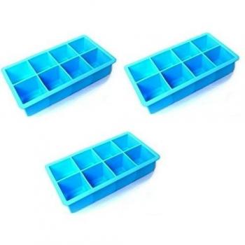 Juego de 3 para cubitos de hielo Mold tamaño grande Jumbo azul, Woo el hogar y el jardín