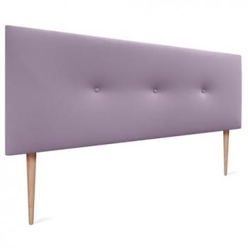 Cabecero Acolchado de Polipiel Liso con Botones y Patas 150x105cm - Lila, Diseño Moderno para Cama Dormitorio Lujo