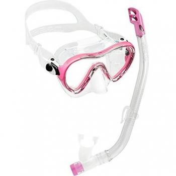Cressi Sky VIP Conjunto Combo de Snorkel, Unisex niños, Transparente/Rosa Aguamarina, Talla Única