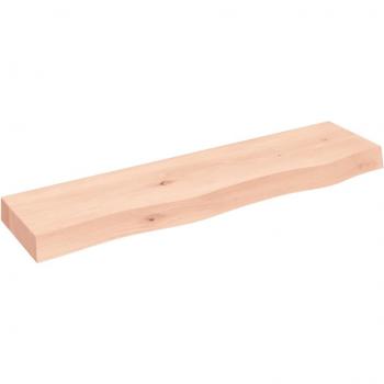 Estantería de pared 80x20x6 cm de madera maciza sin tratar en color roble