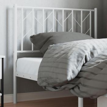 Cabecero de metal blanco 90 cm con diseño moderno, estructura resistente, acabado en pintura blanca, compatible con camas de 90 cm y fácil instalación