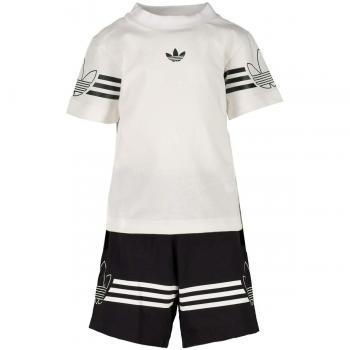 adidas Outline tee Set Conjunto Deportivo, Unisex bebé, Blanco/Negro, 80