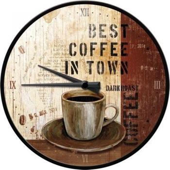 Nostalgic-Art Best Coffee in Town Reloj Decorativo de Pared, Metal, ocres, 31.00x31.00x5.00 cm