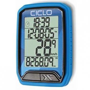 Computadora para bicicleta CicloSport Protos 113, azul, con 13 funciones y cable
