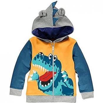 Garsumiss Sudadera con Capucha para Niños Lindo Dibujo Animal Dinosaurios Encapuchado Abrigos