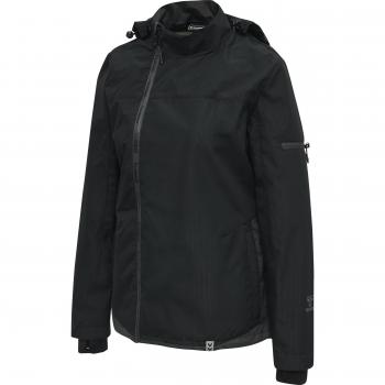 Hummel Chaqueta North Shell Mujer - Chaqueta impermeable, transpirable, con capucha ajustable, cierre frontal con cremallera, bolsillos laterales con cremallera, diseño ligero y cómodo