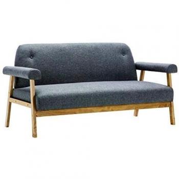 vidaXL Sofá de 3 Plazas de Tela Salón Hogar Casa Mueble Sillones Jardín Muebles Decoración Interiores Bricolaje Decoración Sillas Asientos Gris Claro