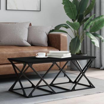 Mesa de centro de madera contrachapada 100x49x40 cm en color negro, roble sonoma y roble ahumado - Mesita de salón o comedor auxiliar