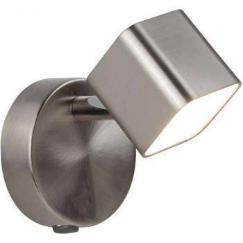 Foco Cuadrado LED de Pared Plata Satinada 4W 3000K 11cm