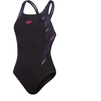 Bañador de mujer Speedo Hyperboom Splice Muscleback negro puro rosa - 32