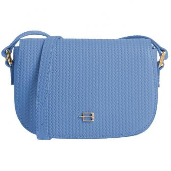 Baldinini Chic Woven Calfskin Crossbody Bag, Blue, Female, Size: ONE SIZE