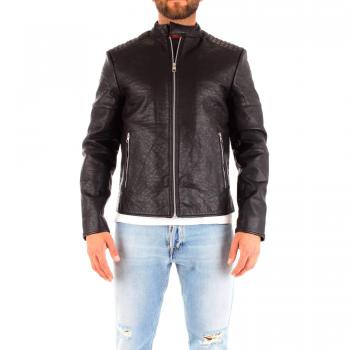 Calvin Klein J30J309723 Chaqueta DE Cuero Hombre Negro XL