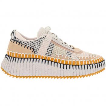 Chloe Women's Nama Woven Platform Low Top Sneakers - Biscotti Beige - Size: 7 US / 37 EU