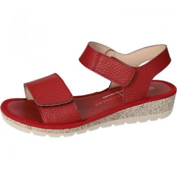 Sandalias Doctor Cutillas para mujer, color rojo, de piel, con velcro, transpirable, cómodas y ligeras, ideales para verano