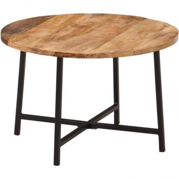 Mesa de centro de hierro y madera maciza de mango 54x54x35 cm, 45x45x40 cm, 35x35x45 cm - Mesita de Salón o Comedor o Auxiliar Mesa de Café Me
