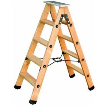 Escalera doble de tijera con compás rígido y repisa, 4 peldaños Outifrance