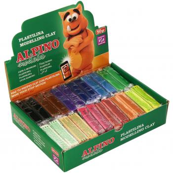 Alpino Plastilina Kit de 24 Unidades | Plastilina para Niños No Tóxica | Colores Brillantes | Pastilla Plastilina Flexible | Modelar Plastilina | 50gr.