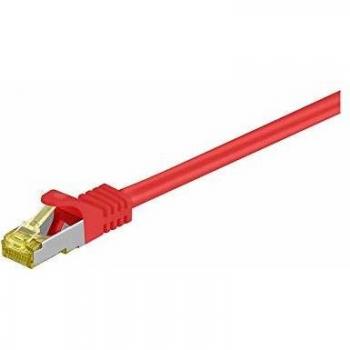 Cable de red RJ45 S/FTP CAT 6A PiMF 500 MHz con cable CAT 7, rojo, 0,25 m