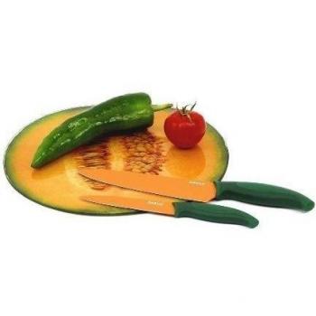 Darna Home Tabla De Cortar Melón + 2 Cuchillos Cerámicos