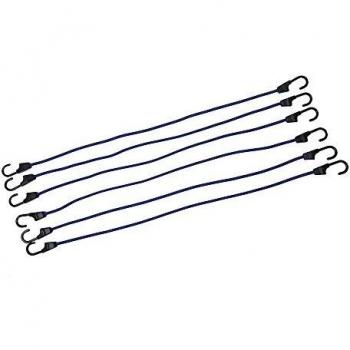 Cuerdas Elásticas Silverline 6 Piezas 900mm Polipropileno Resistente con Ganchos Engomados