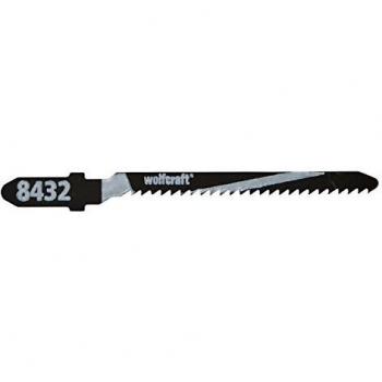 Wolfcraft 8432000 hojas de sierra de calar vástago T/HCS/madera blanda/cortes curvos PACK 2, multicolor