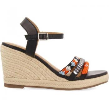 Gioseppo Bacoore Sandalia con Cuña Mujer Combinado, Sandalias de Mujer GIOSEPPO Sandalia Cua Yute Mujer 69197 Negro