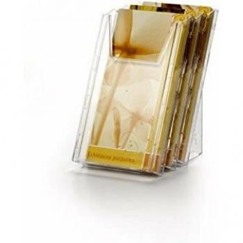 Durable 859919 Portafolletos Combiboxx 1/3 A4 Set L, 3 compartimentos, para aplicación en mesa y pared, transparente