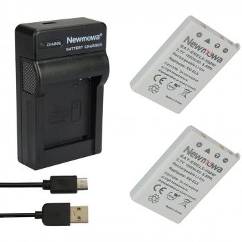 Newmowa EN-EL5 Batería (2-Pack) y Kit Cargador Micro USB portátil para Nikon Coolpix P530, P520, P510, P100, P500, P5100, P5000, P6000, P90, P80