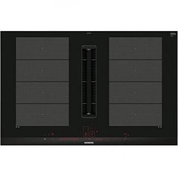 Siemens iQ700 EX875LX57E Placa de Inducción con Extractor Integrado, Flex Inducción, 4 Zonas, 80 cm, Color Negro
