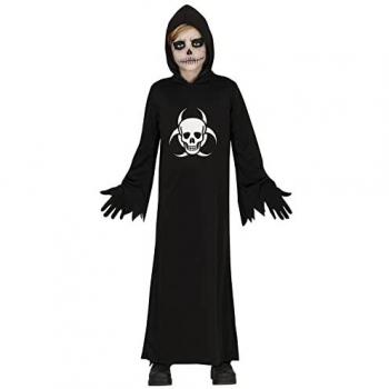 Disfraz de Calavera Encapuchada para Niños - Túnica Negra Halloween 10-12 Años