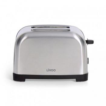 Tostadora de 2 Rebanadas Livoo DOD196, 850 W, Gris, Acero Inoxidable, Termostato Ajustable (7 Niveles)