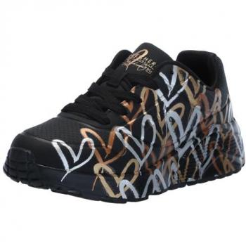 Zapatilla Niña Skechers UNO LITE METÁLICO NEGRO - Plantilla Cómoda - Suela Flexible - Moda Infantil